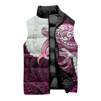 Pink Galaxy Polynesia Tribal Octopus Tattoo Sleeveless Puffer Jacket Pikake Lei Polynesian Pattern LT14 - Polynesian Pride