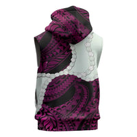 Pink Galaxy Polynesia Tribal Octopus Tattoo Sleeveless Zip Hoodie Pikake Lei Polynesian Pattern LT14 - Polynesian Pride