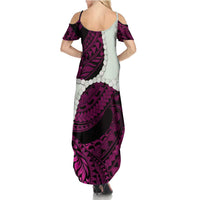 Pink Galaxy Polynesia Tribal Octopus Tattoo Summer Maxi Dress Pikake Lei Polynesian Pattern LT14 - Polynesian Pride