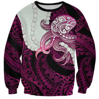 Pink Galaxy Polynesia Tribal Octopus Tattoo Sweatshirt Pikake Lei Polynesian Pattern LT14 Unisex Pink - Polynesian Pride