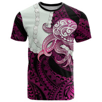 Pink Galaxy Polynesia Tribal Octopus Tattoo T Shirt Pikake Lei Polynesian Pattern