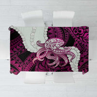 Pink Galaxy Polynesia Tribal Octopus Tattoo Tablecloth Pikake Lei Polynesian Pattern
