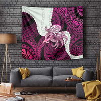 Pink Galaxy Polynesia Tribal Octopus Tattoo Tapestry Pikake Lei Polynesian Pattern LT14 Pink - Polynesian Pride
