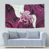 Pink Galaxy Polynesia Tribal Octopus Tattoo Tapestry Pikake Lei Polynesian Pattern LT14 - Polynesian Pride