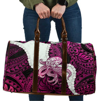 Pink Galaxy Polynesia Tribal Octopus Tattoo Travel Bag Pikake Lei Polynesian Pattern