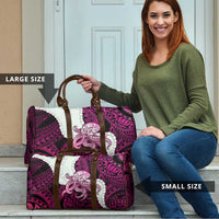 Pink Galaxy Polynesia Tribal Octopus Tattoo Travel Bag Pikake Lei Polynesian Pattern