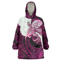 Pink Galaxy Polynesia Tribal Octopus Tattoo Wearable Blanket Hoodie Pikake Lei Polynesian Pattern LT14 One Size Pink - Polynesian Pride