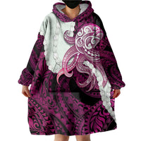 Pink Galaxy Polynesia Tribal Octopus Tattoo Wearable Blanket Hoodie Pikake Lei Polynesian Pattern LT14 - Polynesian Pride