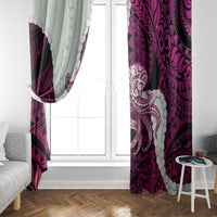 Pink Galaxy Polynesia Tribal Octopus Tattoo Window Curtain Pikake Lei Polynesian Pattern LT14 - Polynesian Pride