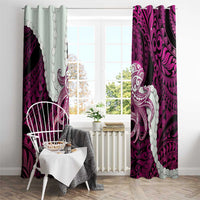 Pink Galaxy Polynesia Tribal Octopus Tattoo Window Curtain Pikake Lei Polynesian Pattern LT14 - Polynesian Pride