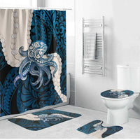 Blue Galaxy Polynesia Tribal Octopus Tattoo Bathroom Set Pikake Lei Polynesian Pattern LT14 Bathroom Set (4 pcs) Blue - Polynesian Pride