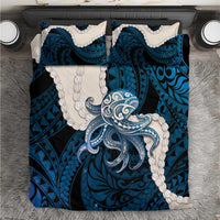 Blue Galaxy Polynesia Tribal Octopus Tattoo Bedding Set Pikake Lei Polynesian Pattern LT14 Blue - Polynesian Pride