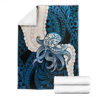 Blue Galaxy Polynesia Tribal Octopus Tattoo Blanket Pikake Lei Polynesian Pattern LT14 - Polynesian Pride