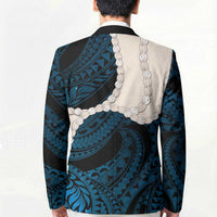 Blue Galaxy Polynesia Tribal Octopus Tattoo Blazer Pikake Lei Polynesian Pattern LT14 - Polynesian Pride