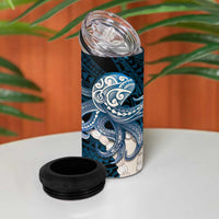Blue Galaxy Polynesia Tribal Octopus Tattoo 4 in 1 Can Cooler Tumbler Pikake Lei Polynesian Pattern LT14 - Polynesian Pride