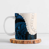 Blue Galaxy Polynesia Tribal Octopus Tattoo Ceramic Mug Pikake Lei Polynesian Pattern LT14 Blue - Polynesian Pride