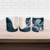 Blue Galaxy Polynesia Tribal Octopus Tattoo Ceramic Mug Pikake Lei Polynesian Pattern LT14 - Polynesian Pride