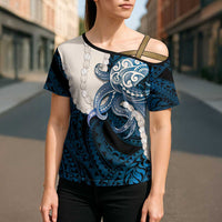 Blue Galaxy Polynesia Tribal Octopus Tattoo Cross Shoulder Shirt Pikake Lei Polynesian Pattern LT14 - Polynesian Pride