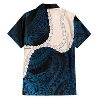 Blue Galaxy Polynesia Tribal Octopus Tattoo Family Matching Off Shoulder Maxi Dress and Hawaiian Shirt Pikake Lei Polynesian Pattern