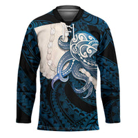 Blue Galaxy Polynesia Tribal Octopus Tattoo Hockey Jersey Pikake Lei Polynesian Pattern LT14 Unisex Blue - Polynesian Pride