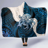 Blue Galaxy Polynesia Tribal Octopus Tattoo Hooded Blanket Pikake Lei Polynesian Pattern LT14 One Size Blue - Polynesian Pride