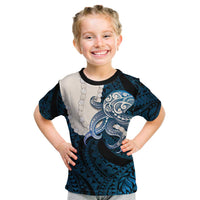 Blue Galaxy Polynesia Tribal Octopus Tattoo Kid T Shirt Pikake Lei Polynesian Pattern LT14 Blue - Polynesian Pride