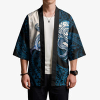 Blue Galaxy Polynesia Tribal Octopus Tattoo Kimono Pikake Lei Polynesian Pattern