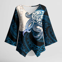 Blue Galaxy Polynesia Tribal Octopus Tattoo Kimono Sleeve Blouse Pikake Lei Polynesian Pattern LT14 Female Blue - Polynesian Pride
