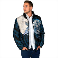 Blue Galaxy Polynesia Tribal Octopus Tattoo Padded Jacket Pikake Lei Polynesian Pattern LT14 - Polynesian Pride