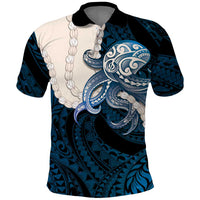 Blue Galaxy Polynesia Tribal Octopus Tattoo Polo Shirt Pikake Lei Polynesian Pattern LT14 Blue - Polynesian Pride