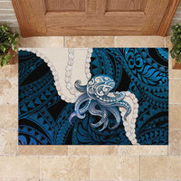 Blue Galaxy Polynesia Tribal Octopus Tattoo Rubber Doormat Pikake Lei Polynesian Pattern LT14 Blue - Polynesian Pride