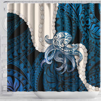 Blue Galaxy Polynesia Tribal Octopus Tattoo Shower Curtain Pikake Lei Polynesian Pattern LT14 - Polynesian Pride