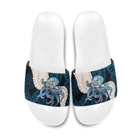 Blue Galaxy Polynesia Tribal Octopus Tattoo Slide Sandals Pikake Lei Polynesian Pattern LT14 Blue - Polynesian Pride