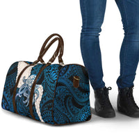 Blue Galaxy Polynesia Tribal Octopus Tattoo Travel Bag Pikake Lei Polynesian Pattern