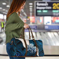 Blue Galaxy Polynesia Tribal Octopus Tattoo Travel Bag Pikake Lei Polynesian Pattern