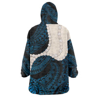 Blue Galaxy Polynesia Tribal Octopus Tattoo Wearable Blanket Hoodie Pikake Lei Polynesian Pattern LT14 - Polynesian Pride