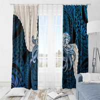 Blue Galaxy Polynesia Tribal Octopus Tattoo Window Curtain Pikake Lei Polynesian Pattern LT14 - Polynesian Pride