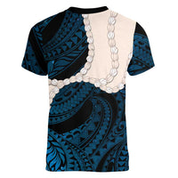 Blue Galaxy Polynesia Tribal Octopus Tattoo Women V-Neck T-Shirt Pikake Lei Polynesian Pattern LT14 - Polynesian Pride