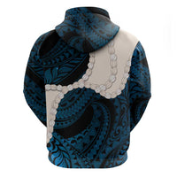 Blue Galaxy Polynesia Tribal Octopus Tattoo Zip Hoodie Pikake Lei Polynesian Pattern LT14 - Polynesian Pride