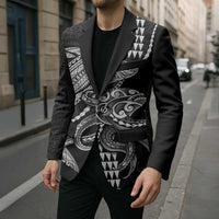Kanaloa Aloha Hawaii Blazer Humpback Whale Octopus Tattoo Kakau Pattern LT14 - Polynesian Pride