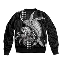 Kanaloa Aloha Hawaii Bomber Jacket Humpback Whale Octopus Tattoo Kakau Pattern LT14 - Polynesian Pride