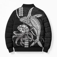 Kanaloa Aloha Hawaii Bomber Puffer Jacket Humpback Whale Octopus Tattoo Kakau Pattern LT14 - Polynesian Pride