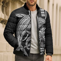 Kanaloa Aloha Hawaii Bomber Puffer Jacket Humpback Whale Octopus Tattoo Kakau Pattern LT14 - Polynesian Pride
