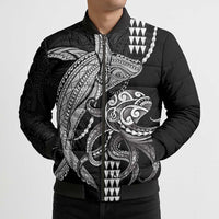 Kanaloa Aloha Hawaii Bomber Puffer Jacket Humpback Whale Octopus Tattoo Kakau Pattern LT14 - Polynesian Pride
