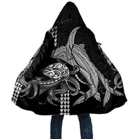 Kanaloa Aloha Hawaii Cloak Humpback Whale Octopus Tattoo Kakau Pattern LT14 Unisex Black - Polynesian Pride
