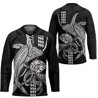 Kanaloa Aloha Hawaii Hockey Jersey Humpback Whale Octopus Tattoo Kakau Pattern LT14 - Polynesian Pride