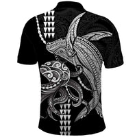 Kanaloa Aloha Hawaii Polo Shirt Humpback Whale Octopus Tattoo Kakau Pattern LT14 - Polynesian Pride