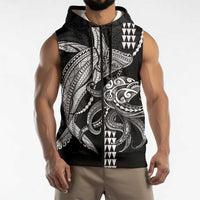 Kanaloa Aloha Hawaii Sleeveless Zip Hoodie Humpback Whale Octopus Tattoo Kakau Pattern LT14 - Polynesian Pride