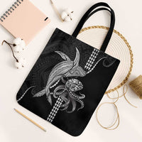 Kanaloa Aloha Hawaii Tote Bag Humpback Whale Octopus Tattoo Kakau Pattern LT14 Black Strap One Size Black - Polynesian Pride