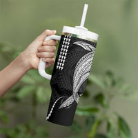Kanaloa Aloha Hawaii Tumbler With Handle Humpback Whale Octopus Tattoo Kakau Pattern LT14 - Polynesian Pride